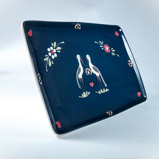 Assiette du chef  Motif "Bleu cigogne" 