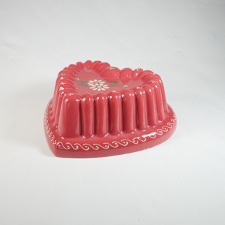 Moule Kougelhopf coeur  Motif "rouge fleur" 