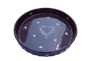   Moule à tarte / Tourtière  Motif "aubergine coeur" 