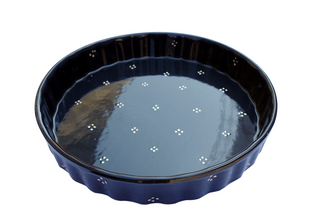 Moule à tarte / Tourtière  Motif "bleu 4 points" 