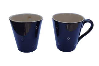 Mug x 2  Motif "bleu 4 points" 