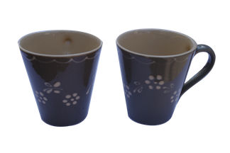 Mug x 2  Motif "gris pappilon" 