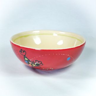 saladier rond  Motif "rouge cocotte" 