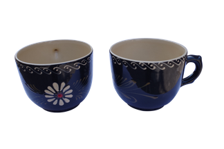 Tasse déjeuner  Motif "bleu fleur" 