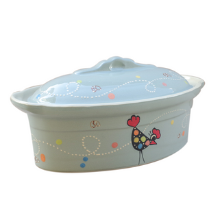 Terrine baeckeoffe motif "Gris Ciel Cocotte"