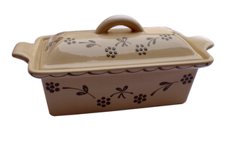 Terrine foie gras rectangulaire  Motif "nature papillon gris" 